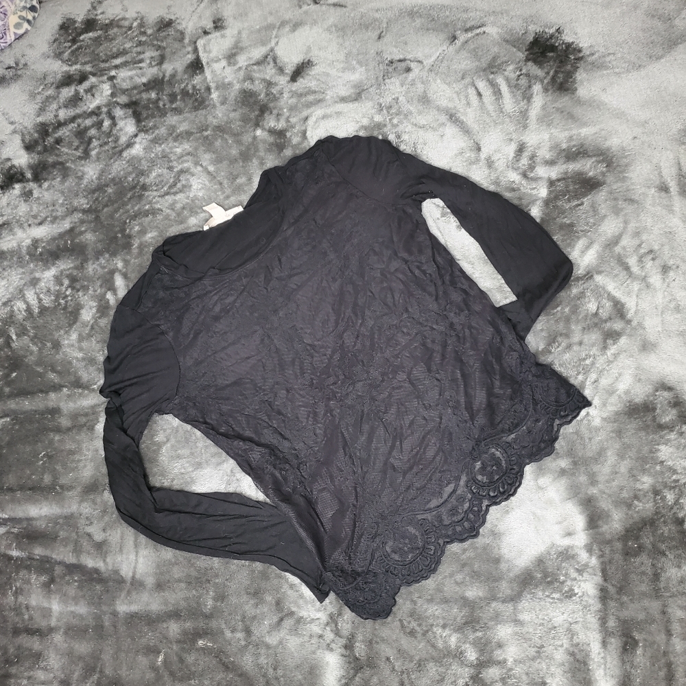 Forever 21 Black Lace Shirt